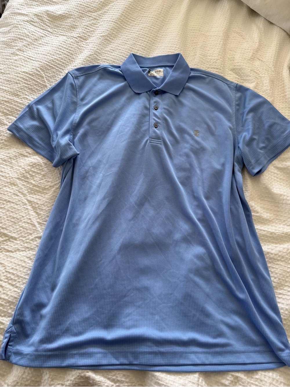Men's Light Blue Performance Polo Shirt with Collared Placket